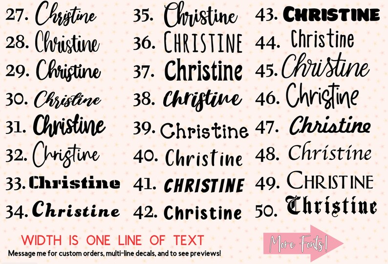 Custom Name Vinyl Decal Name Sticker Custom Vinyl Lettering Etsy