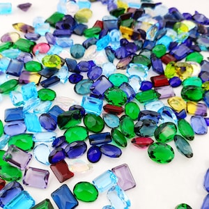 Beautiful Mix lot of Glass Gemstone Pieces Wise Loose Mixed Lot Faceted Cut Semi Precious Glass gemstone Wholesale Christmas sale .