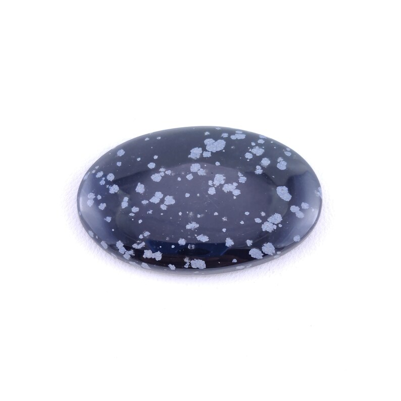 51x39x7 mm 81.85 Crt. Snowflake Obsidian Loose Oval Gemstone Handmade Cabochon