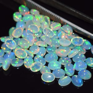 Ethiopian Opal Lot, 7x5 MM. Oval Shape Cabochon Calibrated Wholesale Lot opal Cabochon Natural Ethiopian Opal Pieces Wise Gemstone.