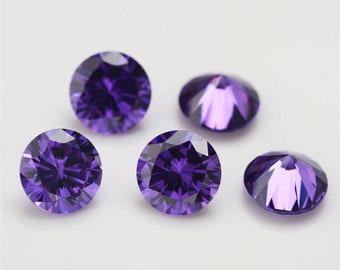 Cubic Zirconia AAA Quality Cubic Zirconia Round shape Amethyst Color CZ Loose Stones (0.5mm - 15mm) Cubic Zirconia Christmas sale
