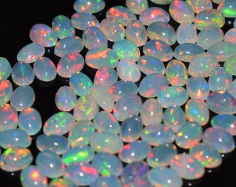 Top Quality Natural Fire Opal, 6x4 MM. Oval Shape Calibrated Wholesale Lot opal Cabochon Natural Ethiopian Opal Pieces Wise Gemstone.