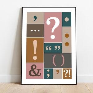 English Grammar - Punctuation Art  |  Educational Poster, Classroom Poster | Digital Download