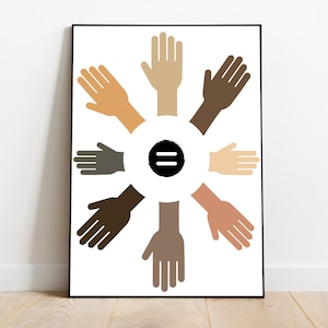 Equality Wall Art, Classroom Decor, Inclusive Art, Digital Print, Equality, Classroom Wallart, Teacher Gift, Digital Download