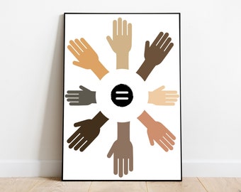 Equality Wall Art, Classroom Decor, Inclusive Art, Digital Print, Equality, Classroom Wallart, Teacher Gift, Digital Download