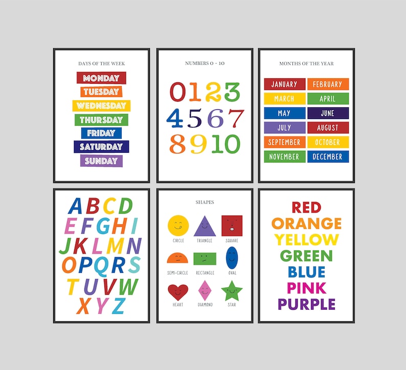 Classroom Learning Educational Posters Prints Kids Posters Etsy