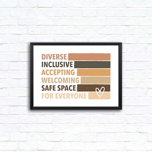 Diversity Wall Art, Classroom Decor, Inclusive Art, Digital Print, Equality, Motivational, Teacher Gift