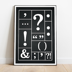 English Grammar - Punctuation Art  |  Educational Poster, Classroom Poster | Digital Download
