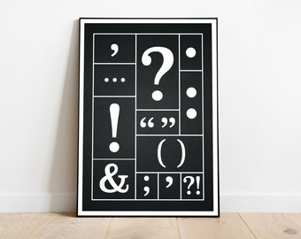 English Grammar - Punctuation Art  |  Educational Poster, Classroom Poster | Digital Download