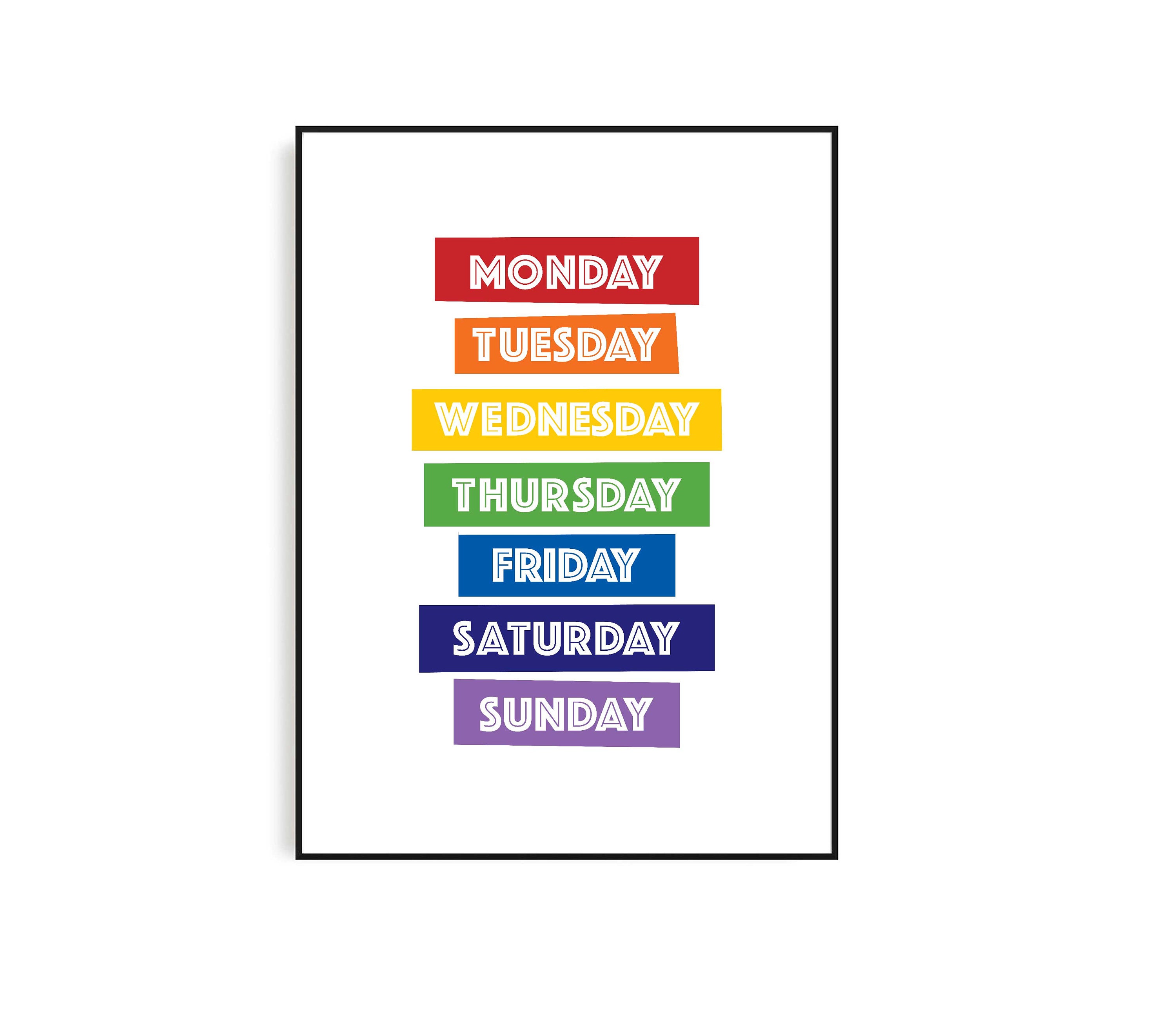 14 Educational Posters ABC Days in a Week Colours - Etsy Canada