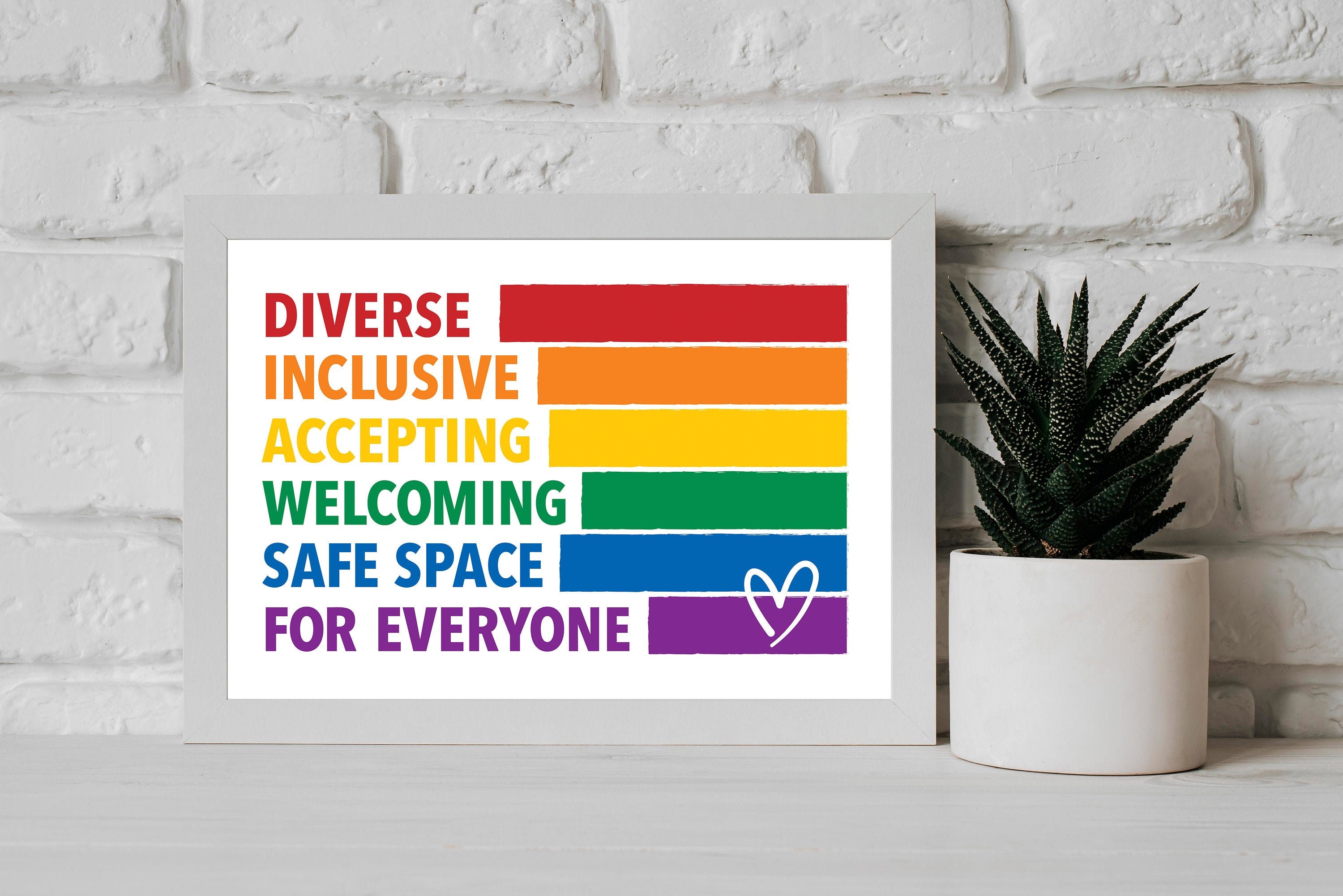 LGBTQ Flag Poster Rainbow Classroom Diversity Diverse Etsy UK