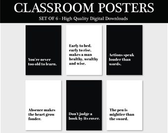 SET OF 6 - English Classroom Decor | Classroom Motivation | English Classroom Decor | Digital Downloads