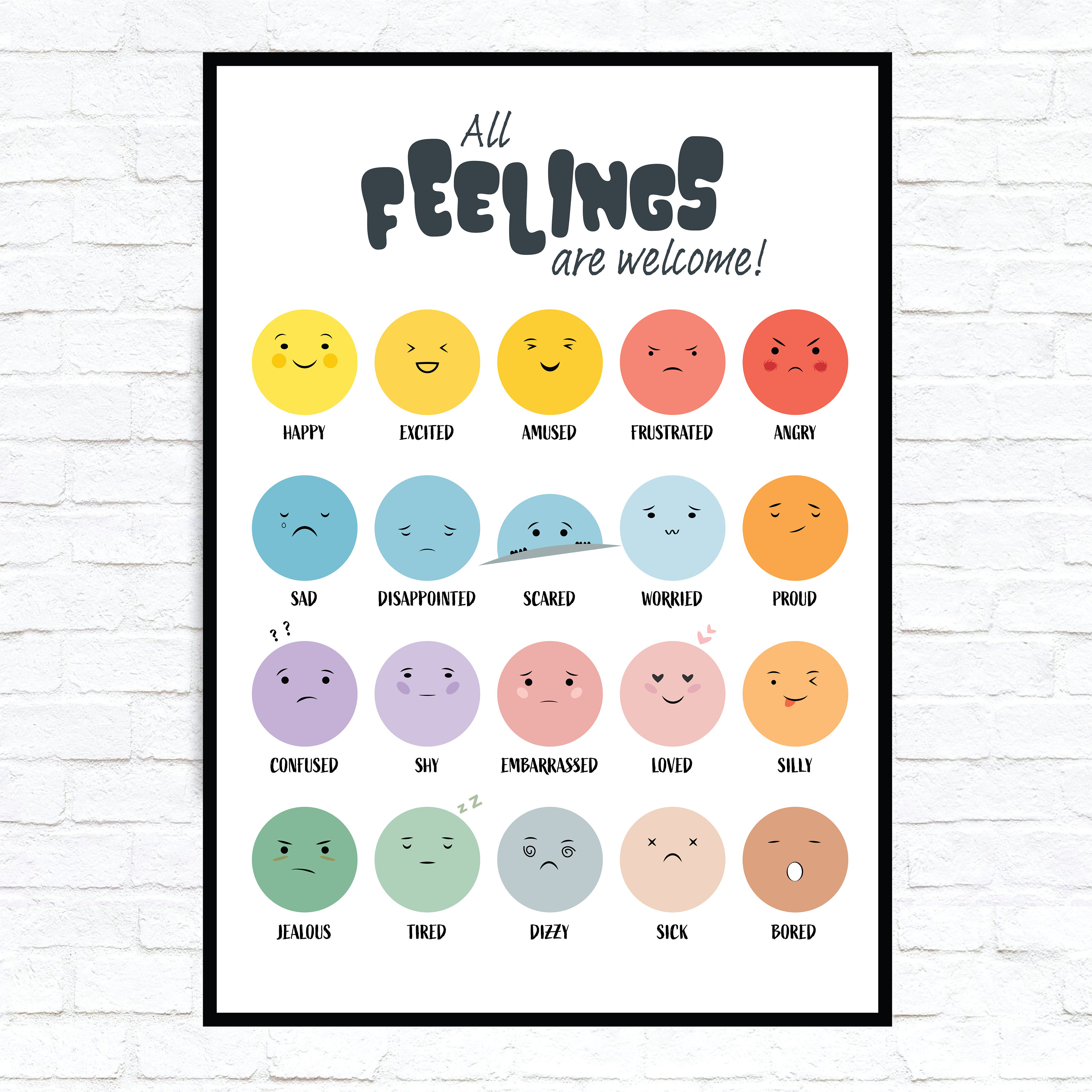 Buy Feelings Poster Emotions Poster All Feelings Are Welcome Online in ...