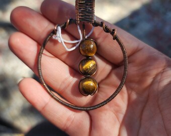 Beaded Tigers Eye Pendant