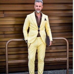 Yellow check coat pant on sale