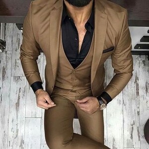Camel brown suit Etsy M xico