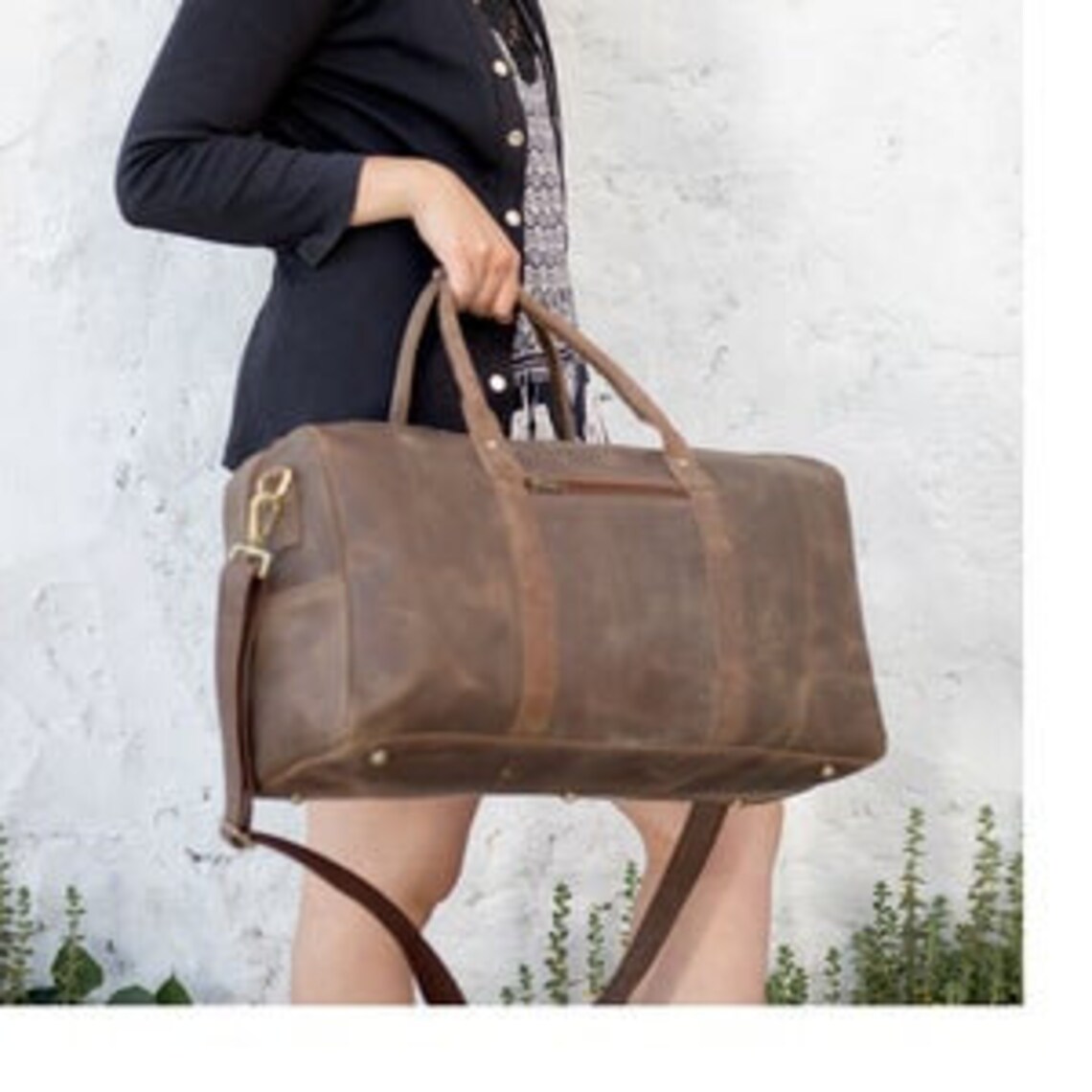 21 inches GENUINE Buffalo LEATHER Travel Bag Vintage Duffel Etsy