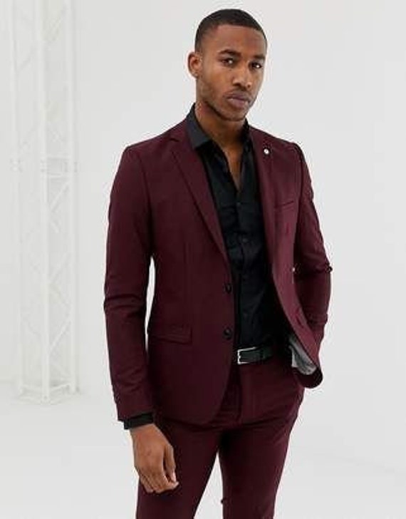 Ted Baker Slim Fit Burgundy Jacket