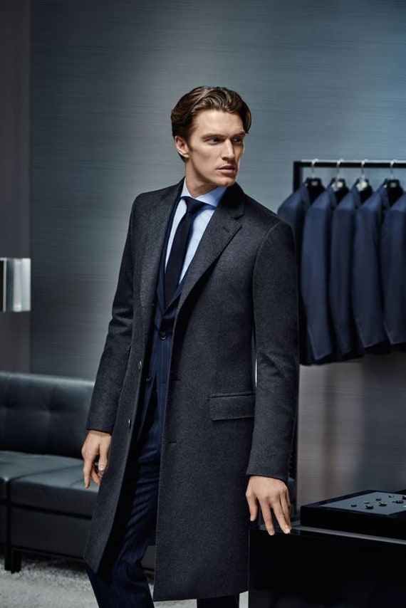 Men Black Overcoat Vintage Long Trench Coat Men New Jacket - Etsy Norway