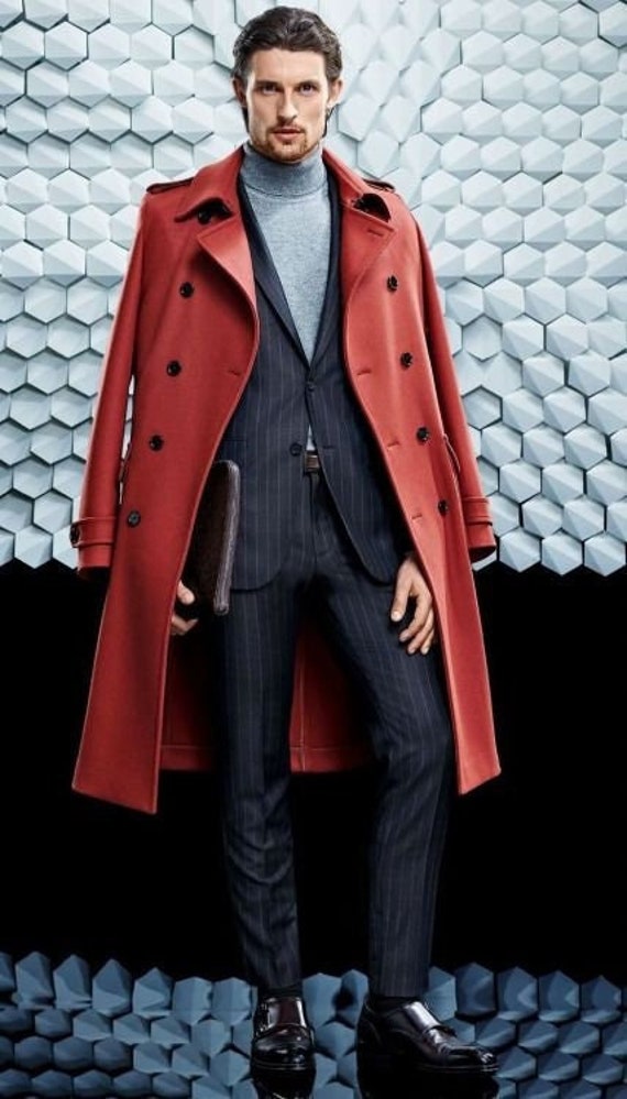 Mens Trench Coat Red Clearance | bellvalefarms.com