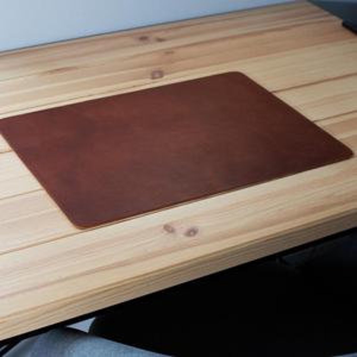 Leather Table Mat Chromexcel Brown Leather Desk Mat Custom Etsy