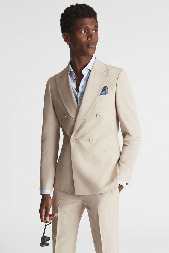 Men Linen Suit Beige Linen Suit Beach Wedding Suit Linen Suit - Etsy