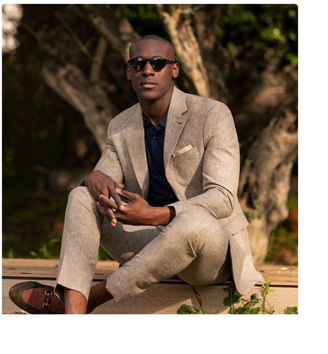 Men Linen Suit Brown Linen Suit Beach Wedding Suit Linen Suit Groomsmen