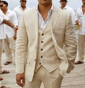 Abito da uomo in lino beige abito da sposa da spiaggia abito | Etsy Italia