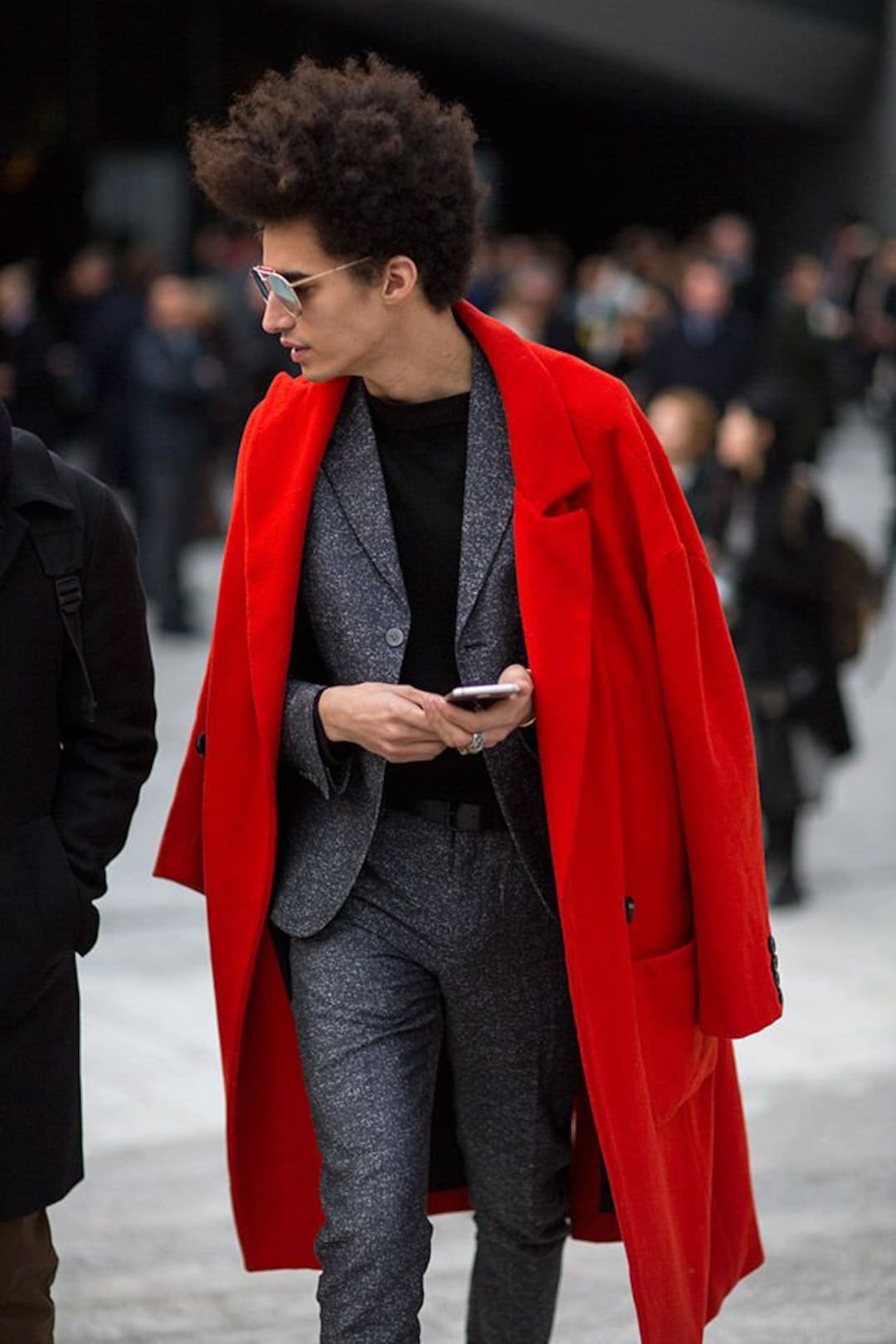 Men Red Overcoat Vintage Long Men Winter Long Etsy