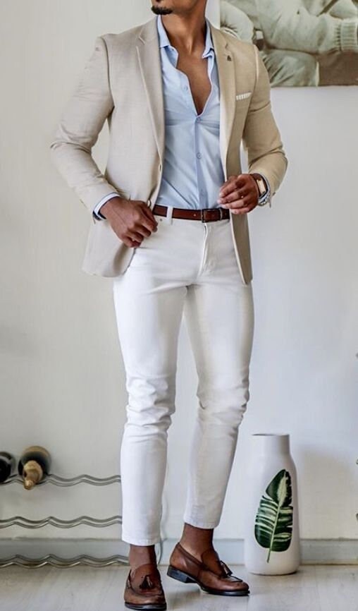Linen blazer top for wedding