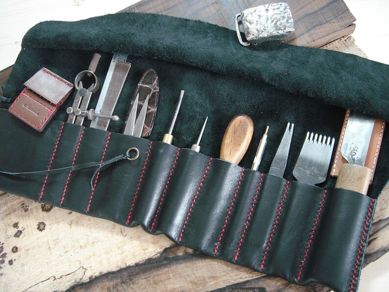 Leather Tool Roll Leather Tool Storage Carving Tool Leather Etsy