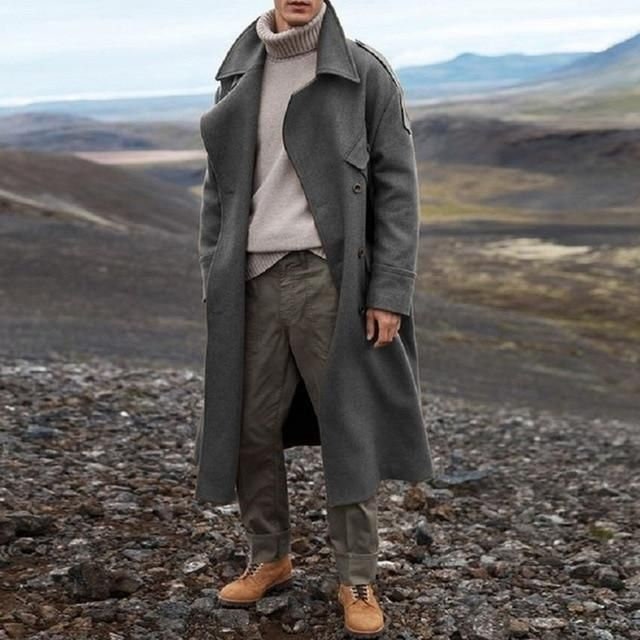 Gray trench coat mens sale