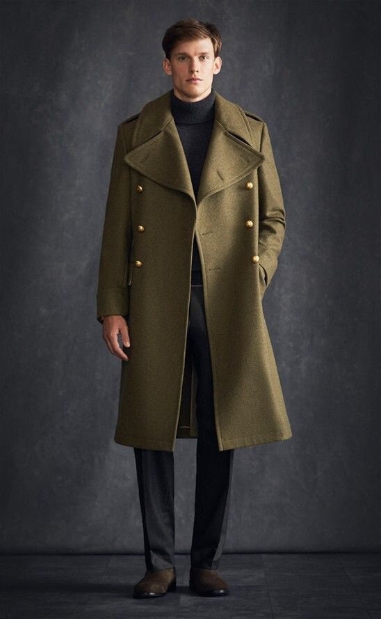 Army green shop trench coat mens