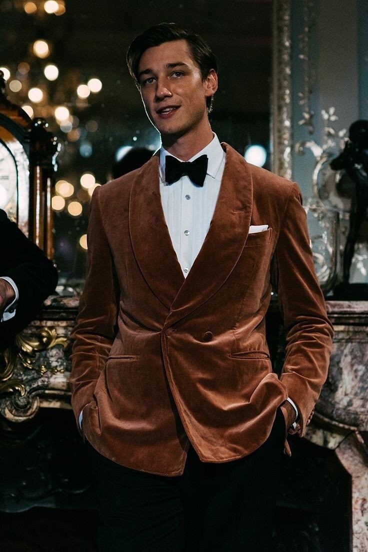 Men Velvet Blazer Tuxedo Bespoke Jacket 
