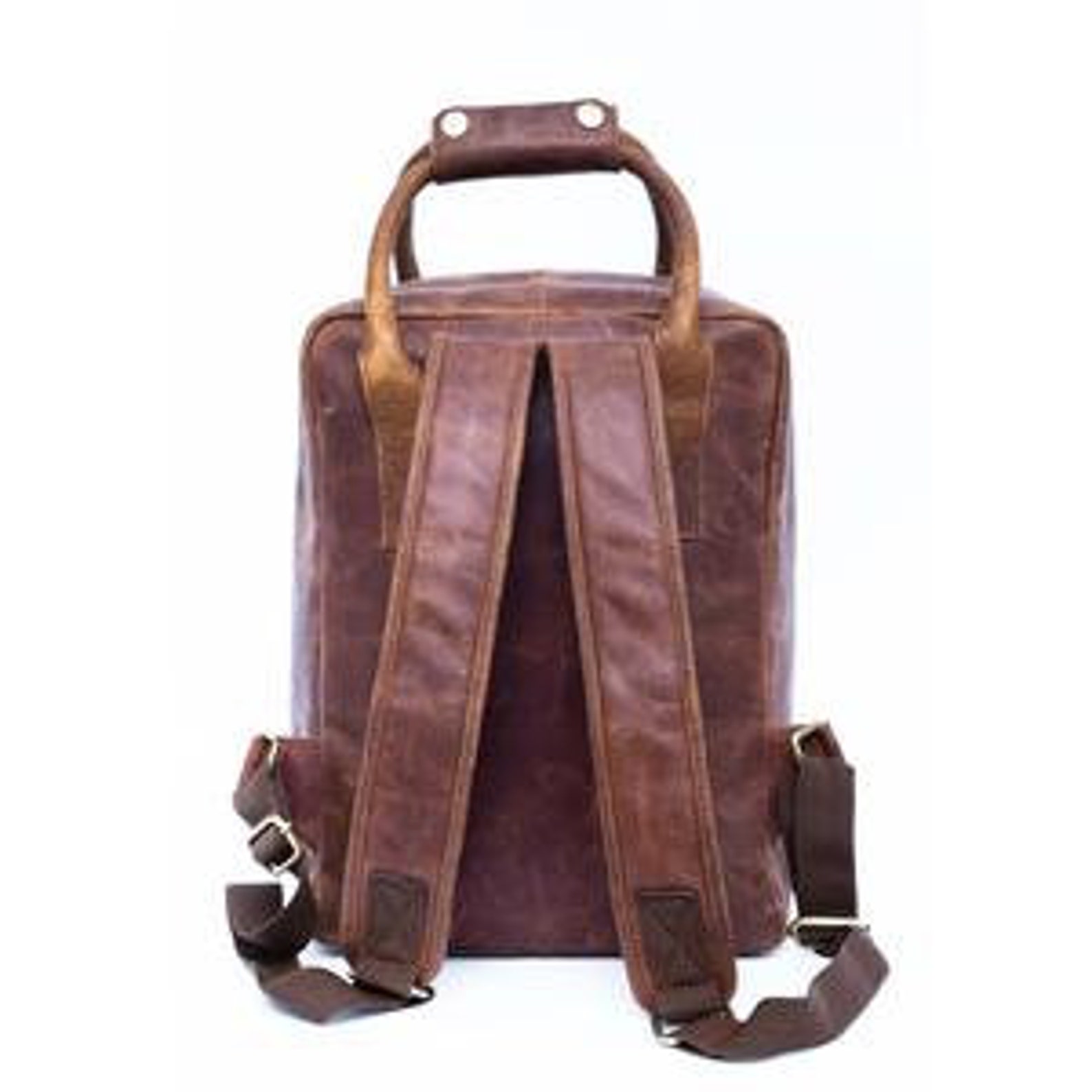 Genuine Leather Shoulder Satchel backpack College Bag men Etsy
