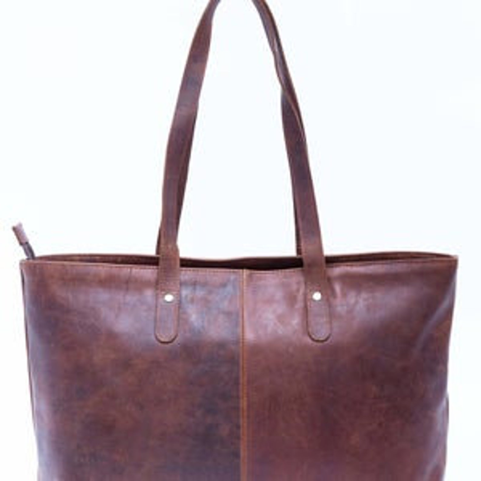 Leather Tote Bag For Women Totes With Zipper Outside Pocket Etsy