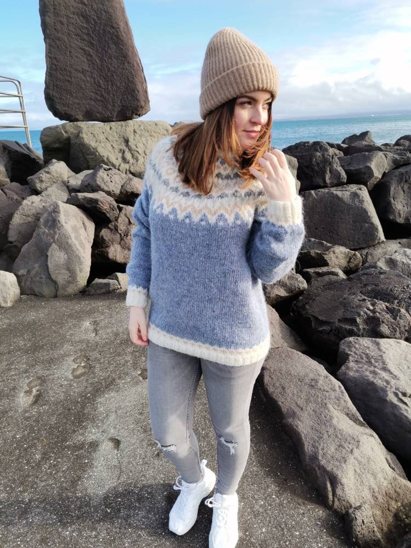 Icelandic Lopapeysa Sweater Handmade Knit Sweater Etsy