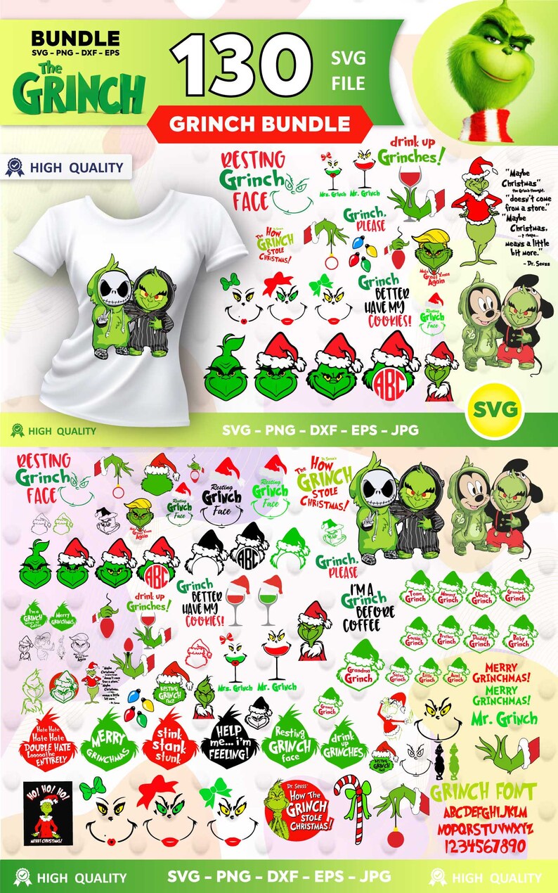 Download Over 130 Grinch Svg Bundle Grinch Svg Files Etsy PSD Mockup Templates