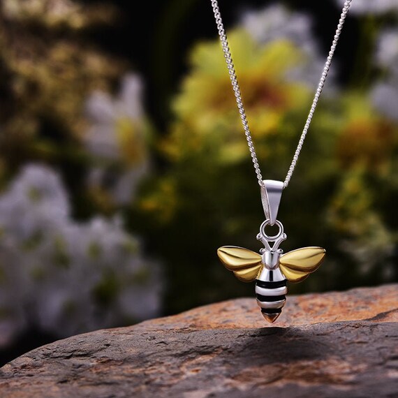 Honey Bee Necklace 925 Sterling Silver 