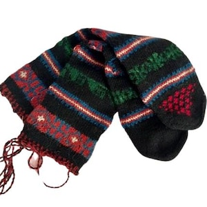 Calcetines de lana tradicionales georgianos, calcetines con estampado folclórico tejidos a mano, tejido artesanal cultural, regalo unisex