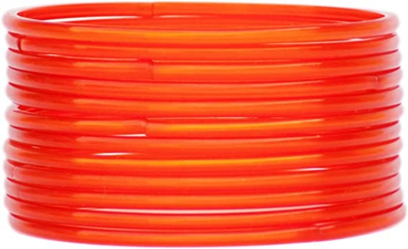 12pc Indian Plain Glass Bangles Churiyan Chudiyan Set Available In Different Sizes and Color Orange