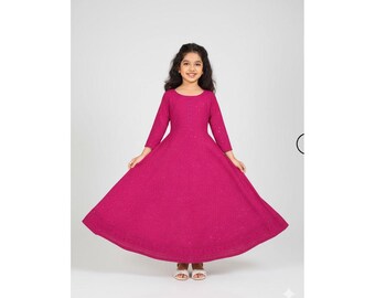 Elegant Embroidered Festive Anarkali Dress for Girls | Kids Party Wear Gown #KCG