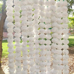 Handmade Marigold Garland, Indian Wedding Diwali Decor, 5ft