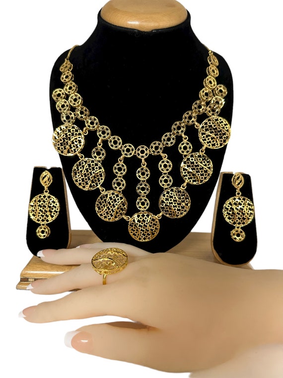 Thai gold Jewelry Dangle Earrings 23k 24k Thai Baht Yellow Gold Plated India  | Ubuy