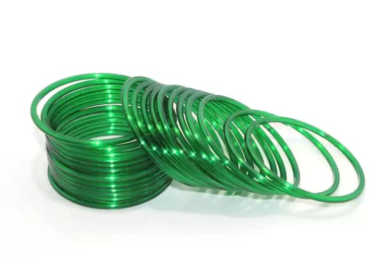 12pc Indian Plain Glass Bangles Churiyan Chudiyan Set Available In Different Sizes and Color Green