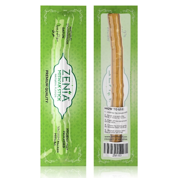 Zenia Sewak Natural Miswak Traditional Toothbrush - Vacuum Sealed Natural Flavor