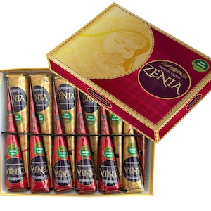 12 Pack Zenia 100% Natural Henna Cones