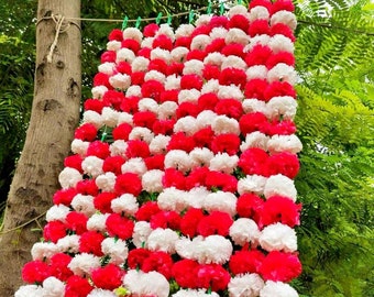 SALE Free Fast Shipping USA Weeding Marigold Flower Garland Strings for Christmas Wedding Party Decoration Diwali Artificial Decorative