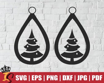 Christmas Teardrop Earrings Svg | Comercial Use | Instant Download | Printable vector clip art | Christmas Cut File | Cricut | Digital Files