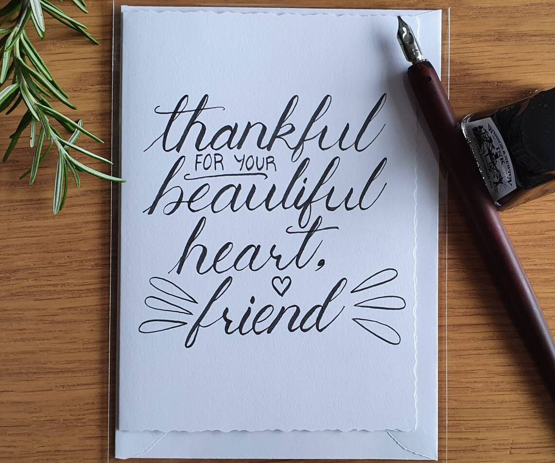 Handwritten Calligraphy Greeting Card | Etsy